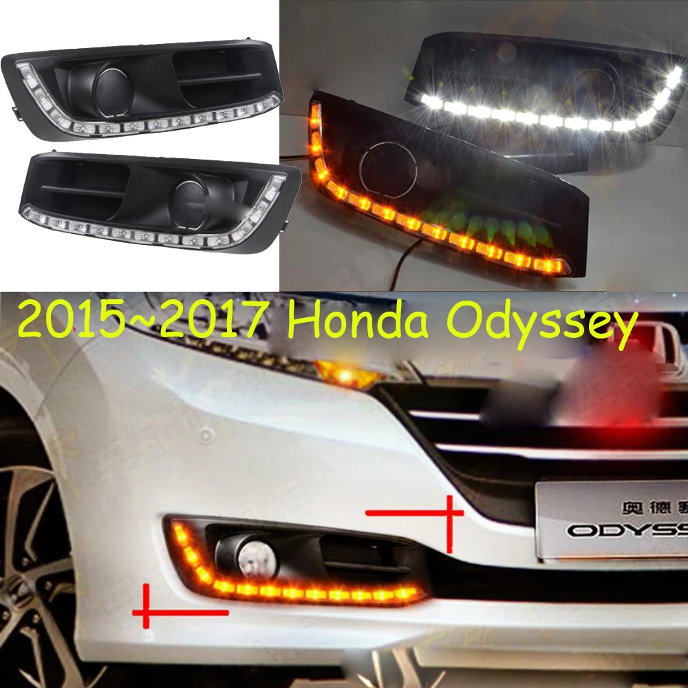 

2015~2017y headlamp for Honda Odyssey daytime light car accessories LED DRL headlight for Odyssey fog light