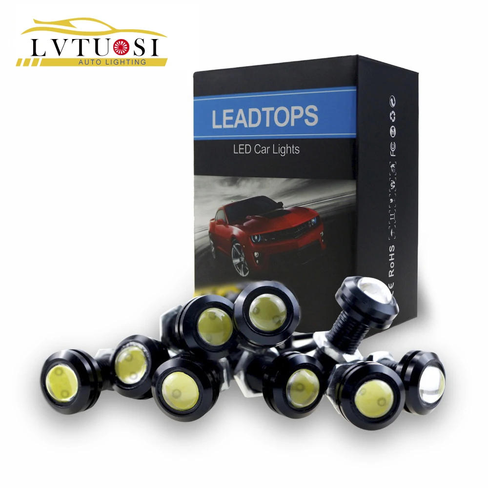 

LVTUSI 6pcs/pack 18MM Led Eagle Eye DRL Daytime Running Lights Source Backup Reversing Parking Signal Lamps Waterproof BE