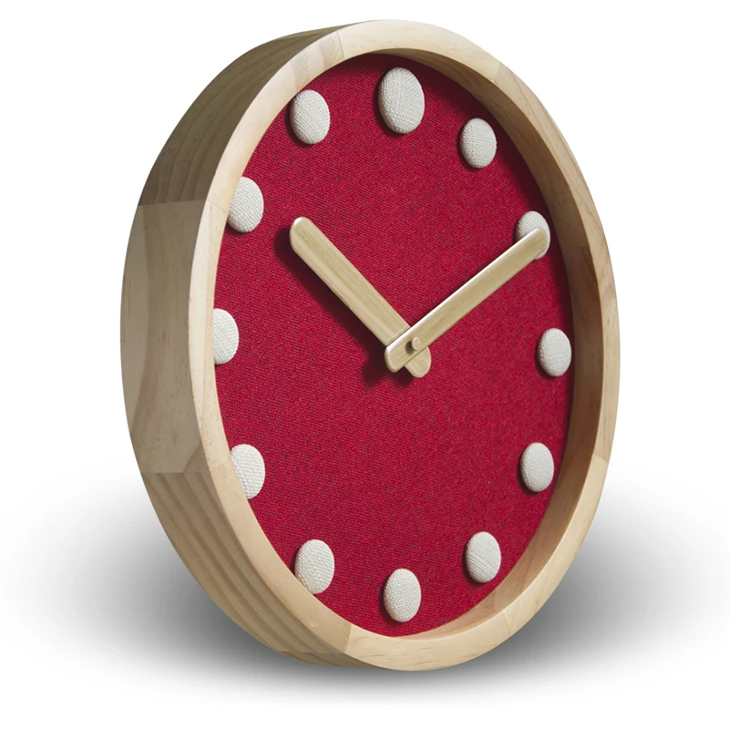 12 inch Wooden Home Mute living Room Bedroom Wall Clock Simple Round Modern Quiet Decoration