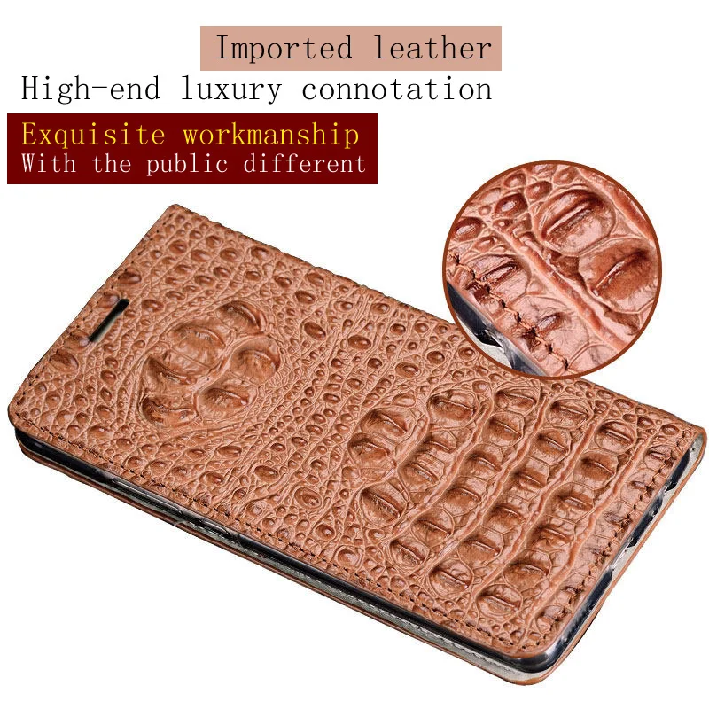 

For Oneplus 5t Handmade Crocodile Back Texture Genuine Leather Case Shell New Flip Phone Protection Case for Oneplus 6 5 5t 3t