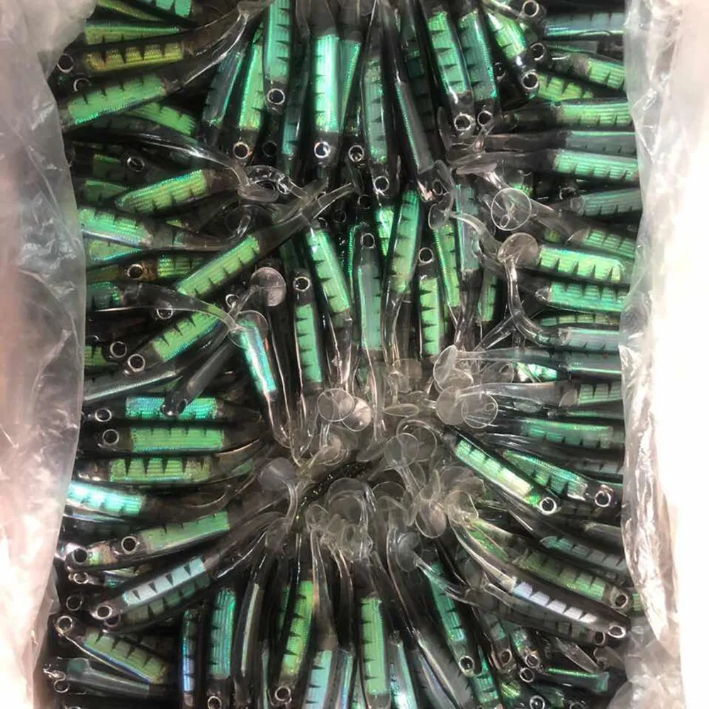4 шт./лот Afishlure телескопическая рыба 75 мм/100 мм 3D Радуга рыбы поддельные искусственные приманки Т хвост мягкой рыбы плавающие приманки пластик Isca