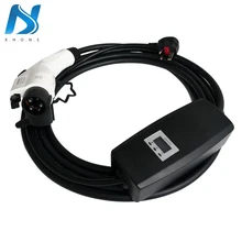 Khons SAE J1772 тип 1 электрический автомобиль портативное зарядное устройство для электромобиля с вилкой Великобритании 16A Регулируемый 16ft кабель автомобиля EV зарядное устройство разъем