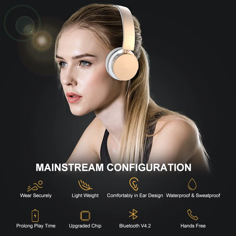 Wireless Bluetooth Headphones & wireless headsets for mobile phone Blue Earphones with Mic fone de ouvido auriculares (3)