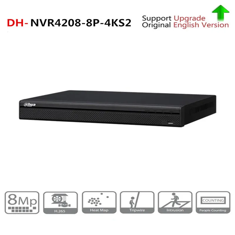 Dahua NVR4208 8P 4KS2 8 каналов 1U 8PoE 4K & H.265 Lite сетевой видеорегистратор разрешение для IP