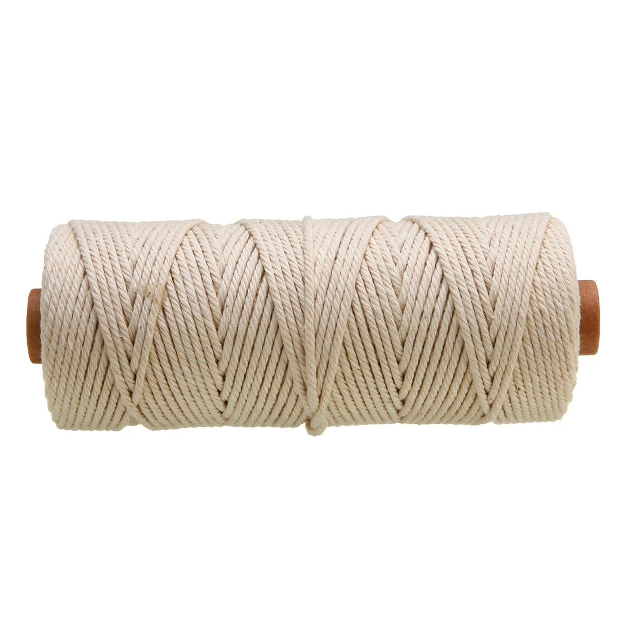New 3mm Diameter Natural Beige Cotton Braided Twisted Cord Thread Bundle Rope Artisan Handcraft DIY Craft Decor Hanging Tag