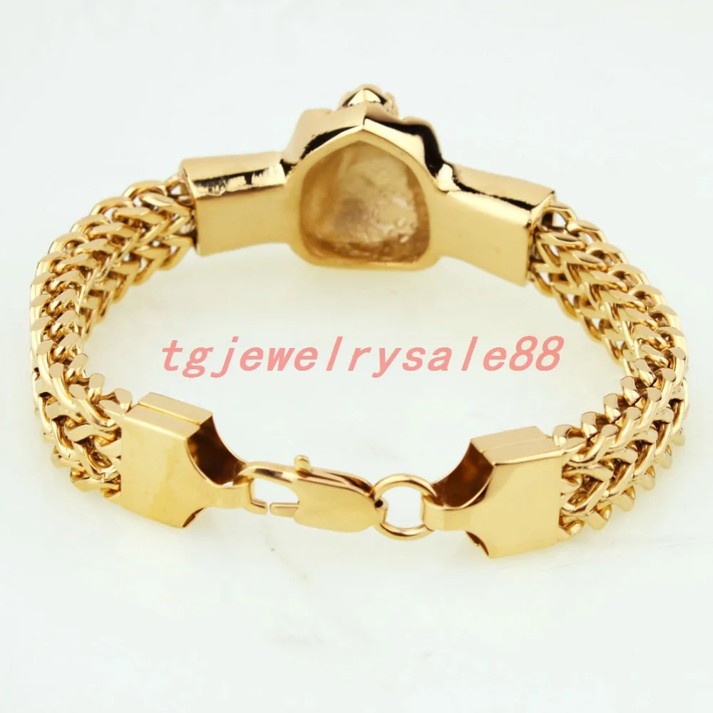 Высококачественный Браслет Figaro Rolo из нержавеющей стали золотистого цвета с