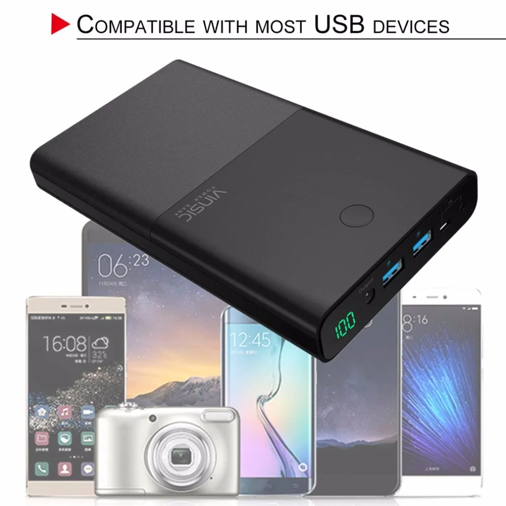 VINSIC 30000MAH Dual USB External Power Bank 30000MAH Large Capacity Notebook Powerbank External Battery Charger for Phone VINSIC 30000MAH Dual USB External Power Bank 30000MAH Large Capacity Notebook Powerbank External Battery Charger for Phone