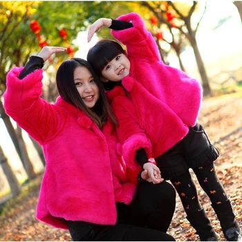 

child outerwear child winter thickening little girl cotton-padded jacket top fur wadded jacket