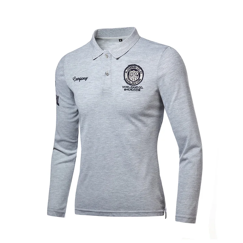  2017 Fashion Embroidered Logo Mens Polo Shirts Brands 5 Colors Casual Polo Long Sleeve Shirts For M