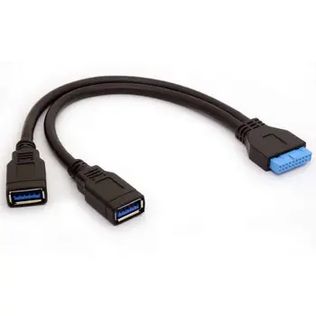 

Super Speed 5Gbps 2 Port USB 3.0 Splitter Adapter USB Type A Female to 20 Pin Motherboard Header Extension Cable For PC DIY