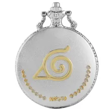 Горячая Наруто тема кварцевые карманные часы серебро Полный Охотник японского аниме дисплей кулон часы с ожерельем подарки дети мальчики