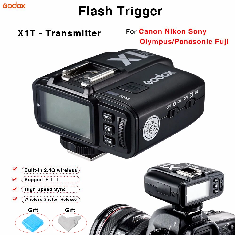 

Godox X1T Flash Trigger TTL Flash controller Transmitter Wireless Shutter remote For Canon Nikon Sony Olympus/Panasonic Fuji
