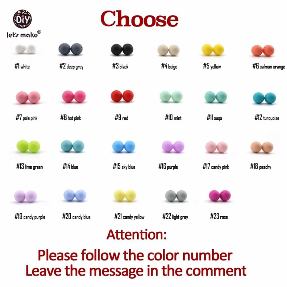 Let's Make 20pc 15mm Baby Silicone Beads Food Grade Teething Beads DIY Nursing Bracelet Accessories Baby Silicone Teether Toys