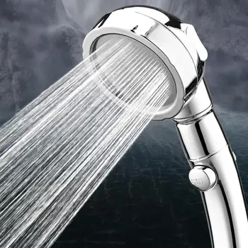 

360 Degrees Rotating Shower Head Water Pressure Shower Head With Stop Button Adjustable Water Saving Shower Head 3 Mode Shower