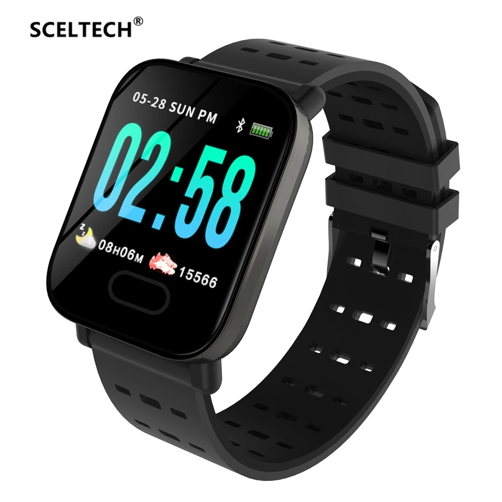 SCELTECH A6 смарт Браслет фитнес трекер пульсометр Монитор артериального давления