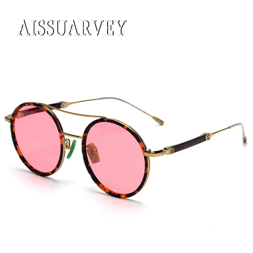 

Round Acetate Titanium Vintage Retro Luxury Brand Designer Top High Quality Polarized Sunglasses for Man Woman Clear Sun Glasses