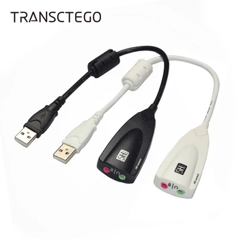 

USB 2.0 Sound Card 5HV2 External 7.1 Channel Adapter with 3D Virtual Audio Sound Track Headset Microphone 3.5 Jack For Laptop PC