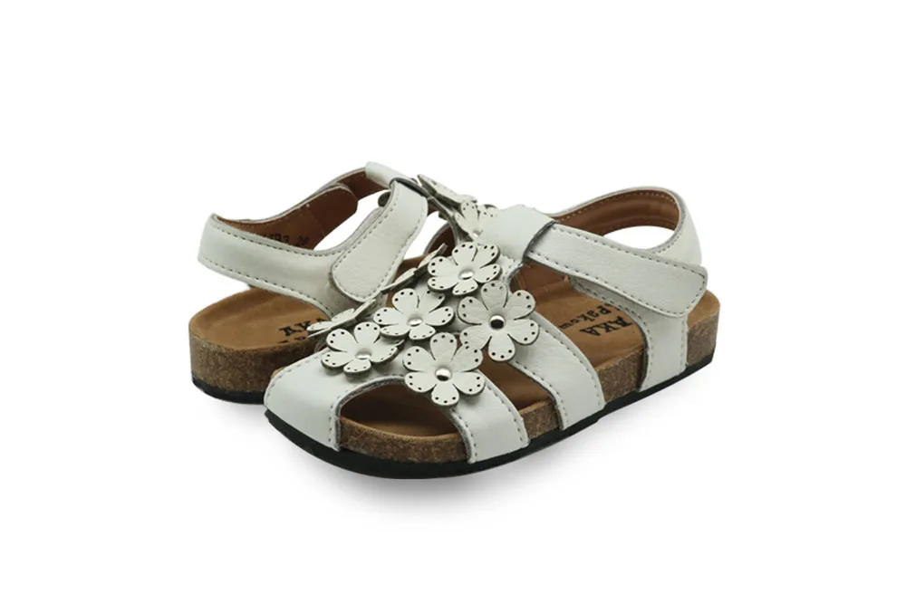 Apakowa/детские сандалии для маленьких принцесс; детская летняя пляжная обувь для вечеринки; Свадебная обувь на толстой подошве с красивыми цветами