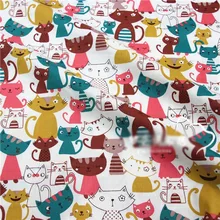 Хлопок ткань Сделай Сам шитье ремесло лоскутное шитье Подушка Одежда домашний декор ручной работы мультяшная ткань для кошек Tissus Tilda Tedico