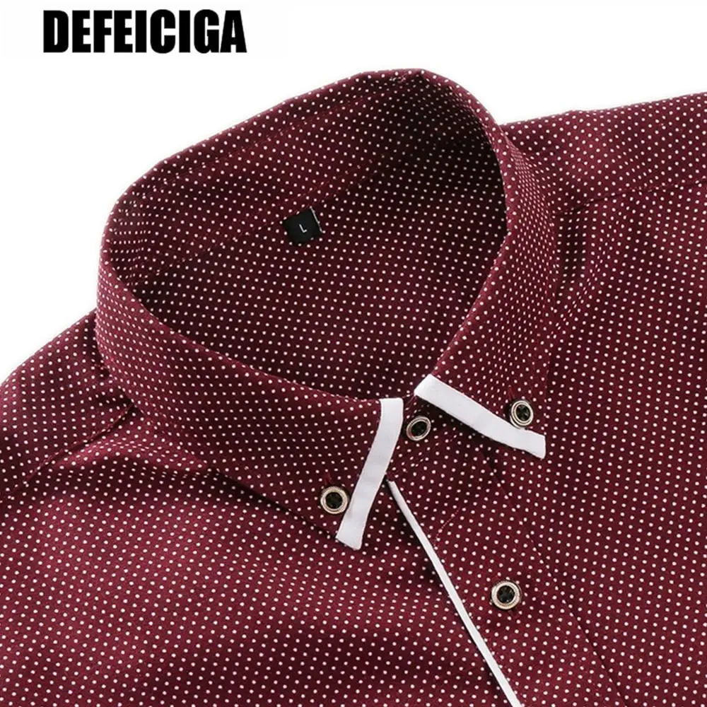 2019 DEFEICIGA Новое поступление мужская рубашка с длинными рукавами деловая
