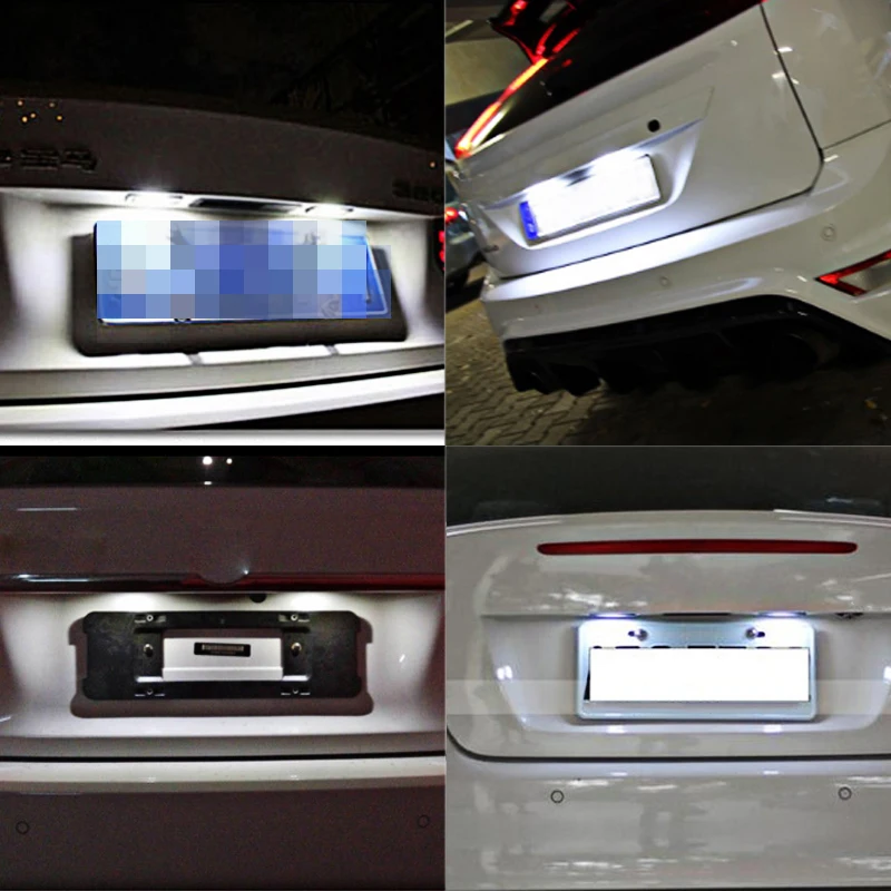 2 шт. для Ford светодиодный номерной лампа дневные ходовые огни 12V белый номер Подсветка регистрационного номера без ошибок подсветка регистрационного номера для Ford Fiesta Fusion MK2