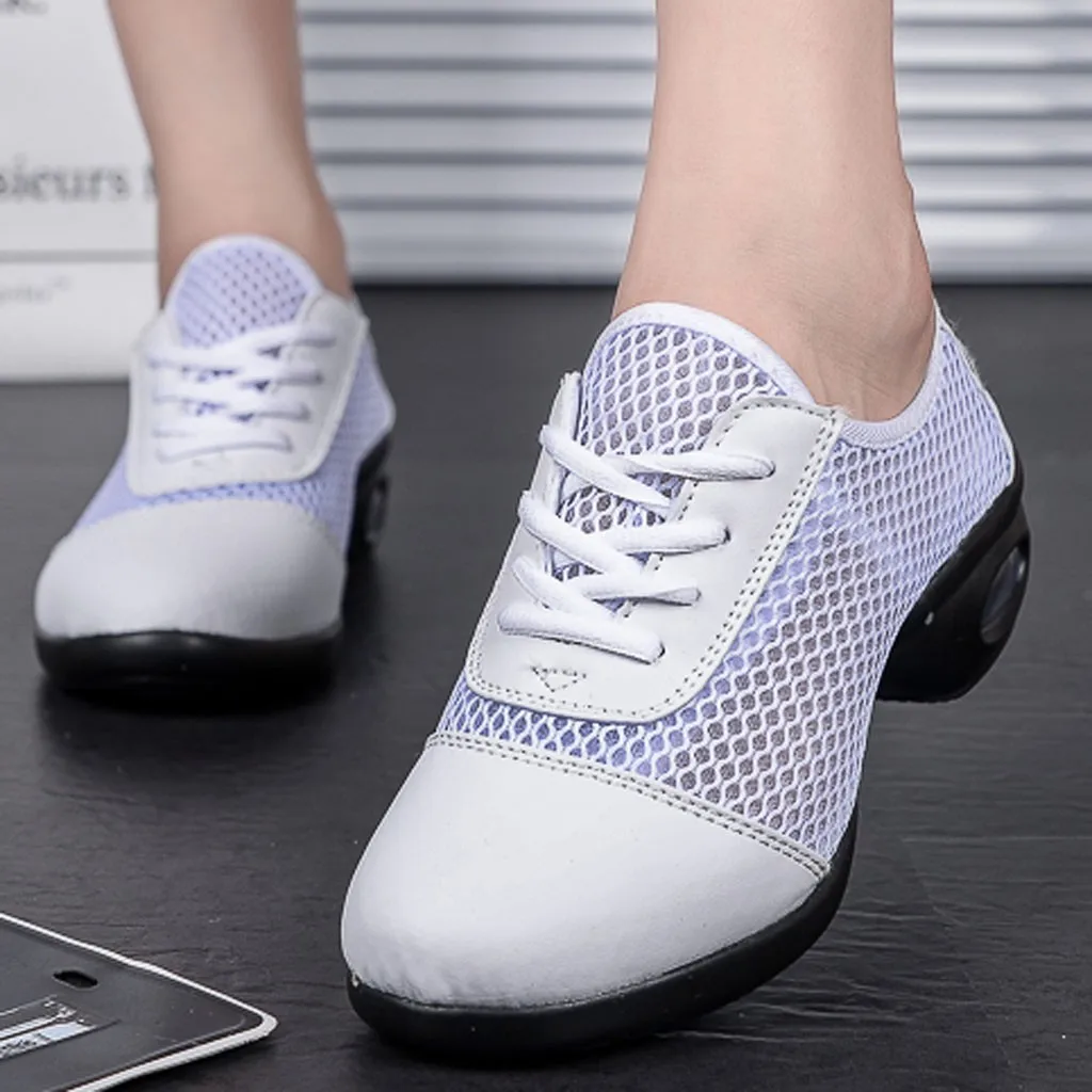 CHAMSGEND Women's Increased dance shoes modern dance soft bottom breathable mesh casual sports shoes casual wild dance shoes