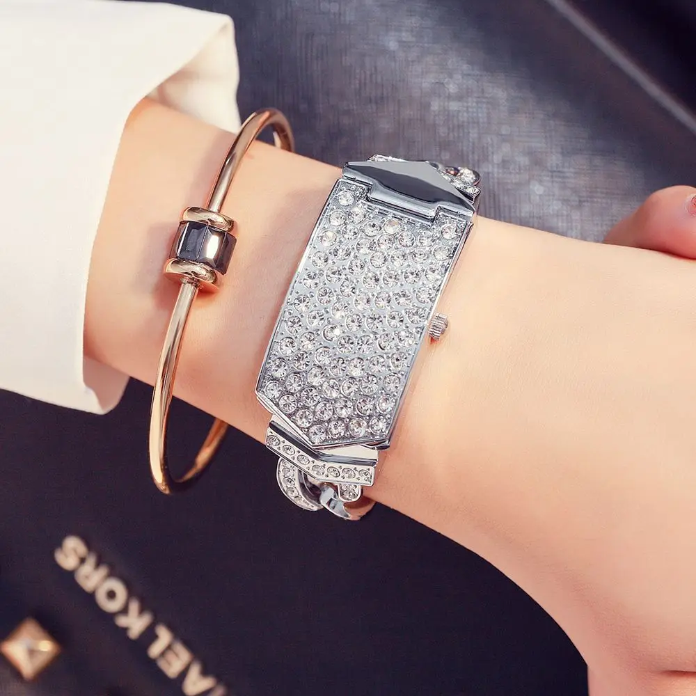

G&D Thin Clock Women Fashion Simple Watches Rhinestones Dress Woman Watch Rose Gold Quartz Ladies Women's Watch Wristwatch