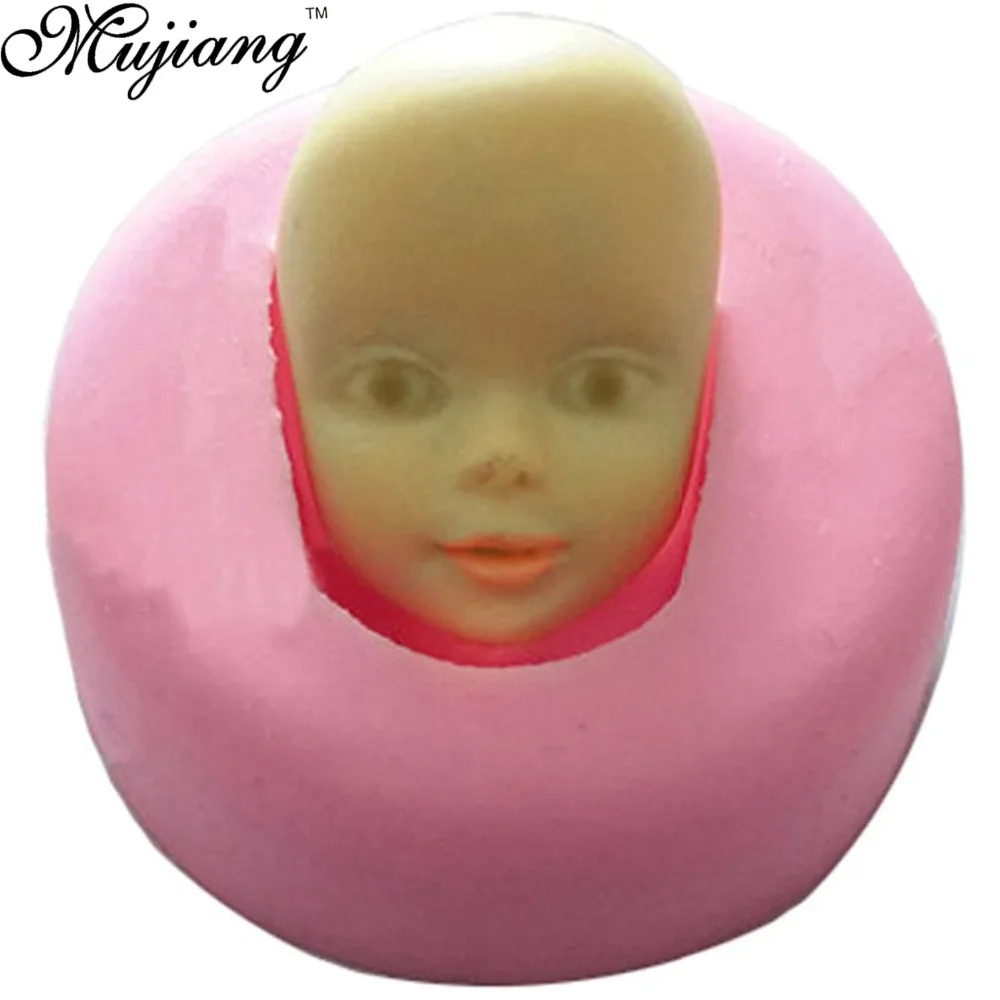 Mujiang Baby Face Fondant Silicone Mold Girl Gum Paste Mold Cake