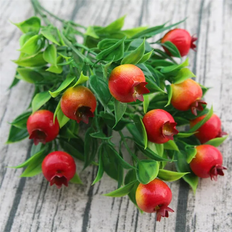 Fake Fruit Plant Bunch (5 stems/piece) Simulation Greenery Foam Fruit for Wedding Home Showcase