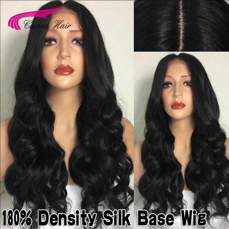 

8A 180% Density Malaysian Silk Base Human Hair Wigs Full Lace Wigs Body Wave 4*4 Silk Top Lace Front Wigs With Naturall Hairline