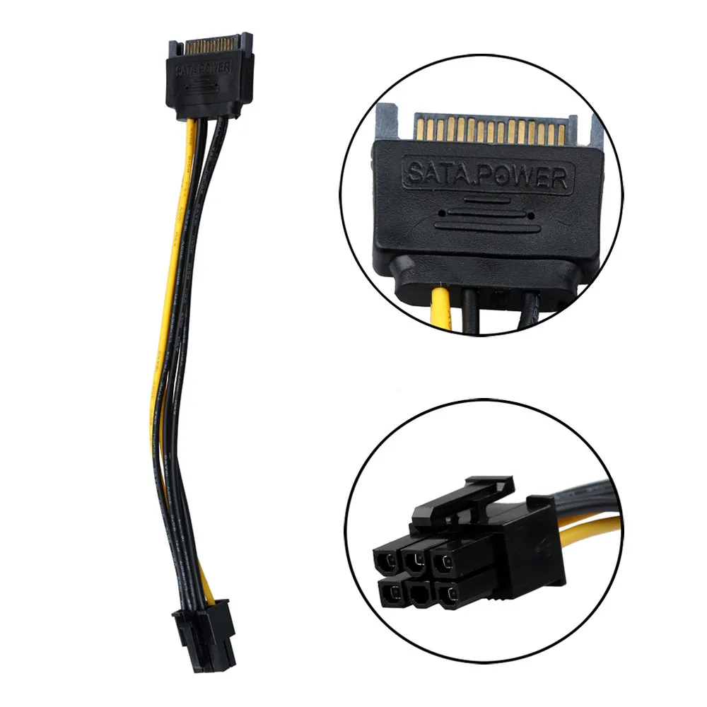Buy SATA Power Cable 15 Pin To 6 Pin PCI EXPRESS PCI E Sata Graphics Converter