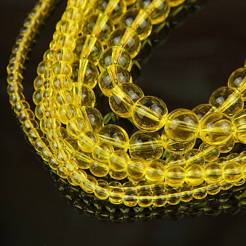 

Natural Yellow Citrines Beads Full Strand 4mm 6mm 8mm 10mm Round Yellow Crystal Spacer Beads for DIY Jewelry Making Finding