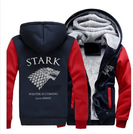 Game of Thrones House Stark Hoodie Winter Fleece Sweatshirt Coat Unisex Jacket