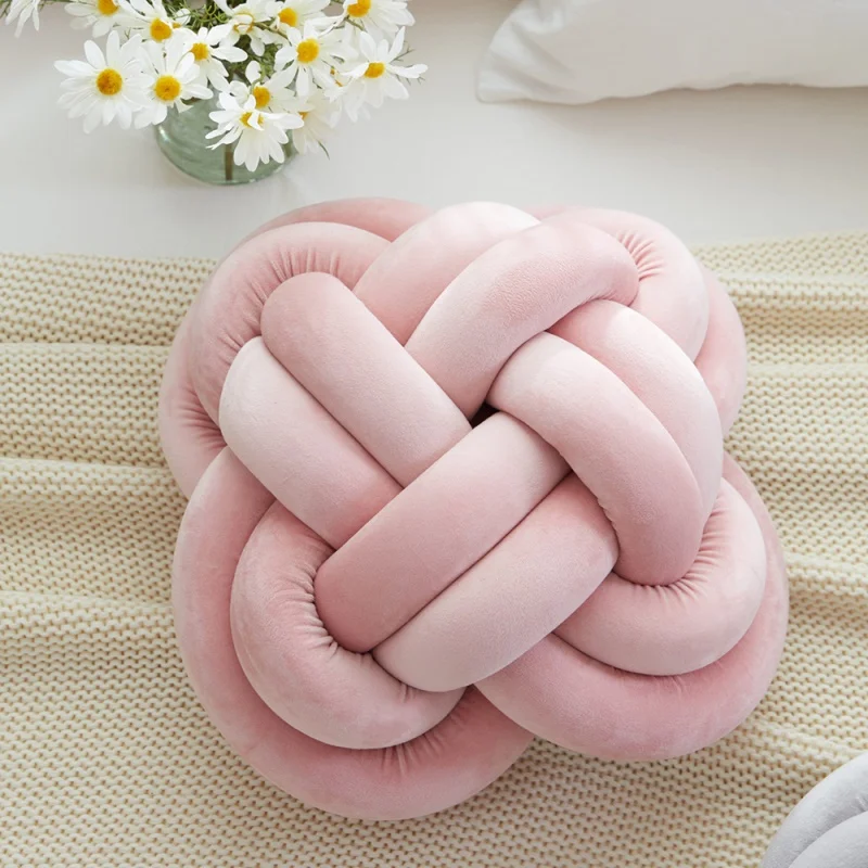 DREAMSOULE INS Knot Ball Cushion Pillow Nordic Knitted Velvet Knot Ball