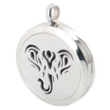 

Elephant Aromatherapy Essential Oil Surgical Stainless Steel Perfume Diffuser Locket Necklace Pendant