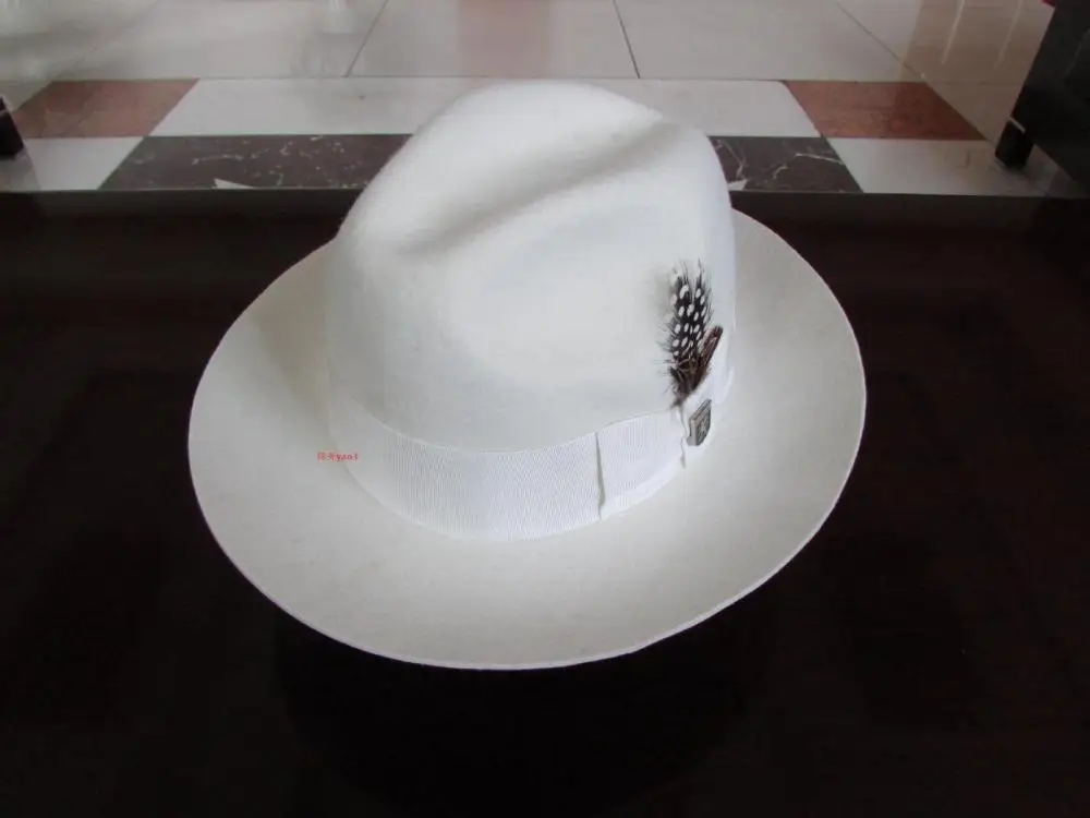 100 pure wool new white fedora trilby hat for men and women panama hat