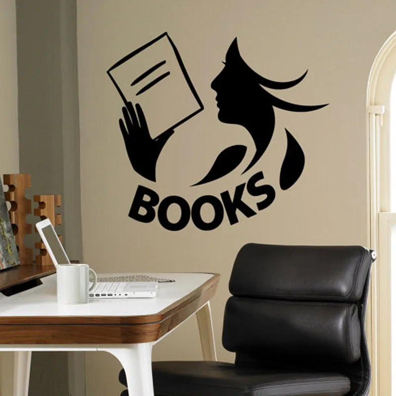 

Books Wall Decal Vinyl Sticker Library School Classroom Home Interior Living Room Children Bedroom Removable Mural