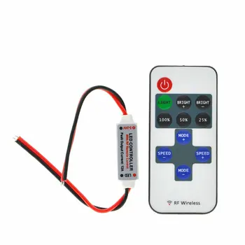 

RF Remote Controller 11Keys Mini Dimmer for Led Single Color Strip DC 12V