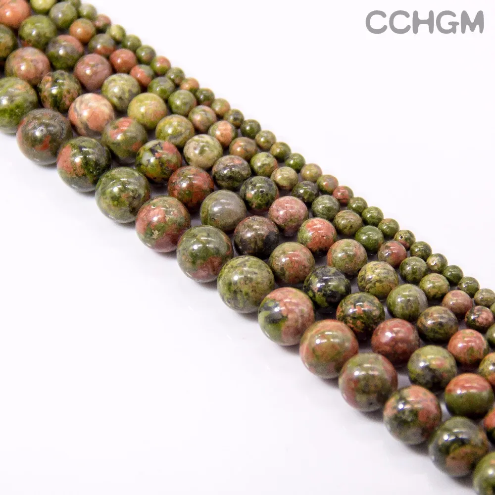 

CCHGM High Quality Wholesale Natural Unakite Stone Quartz Beads For Jewelry Making beads DIY Bracelet Necklace 4/6/8/10/12mm