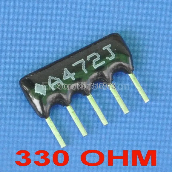 (5 pcs/lot ) 330 OHM Thick Film Network Array Resistor SIP-5 Bussed Type. | Электронные компоненты и