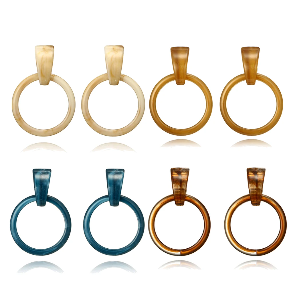 

Mottled Acrylic Circle Earrings Women Tortoiseshell Fashion Jewelry