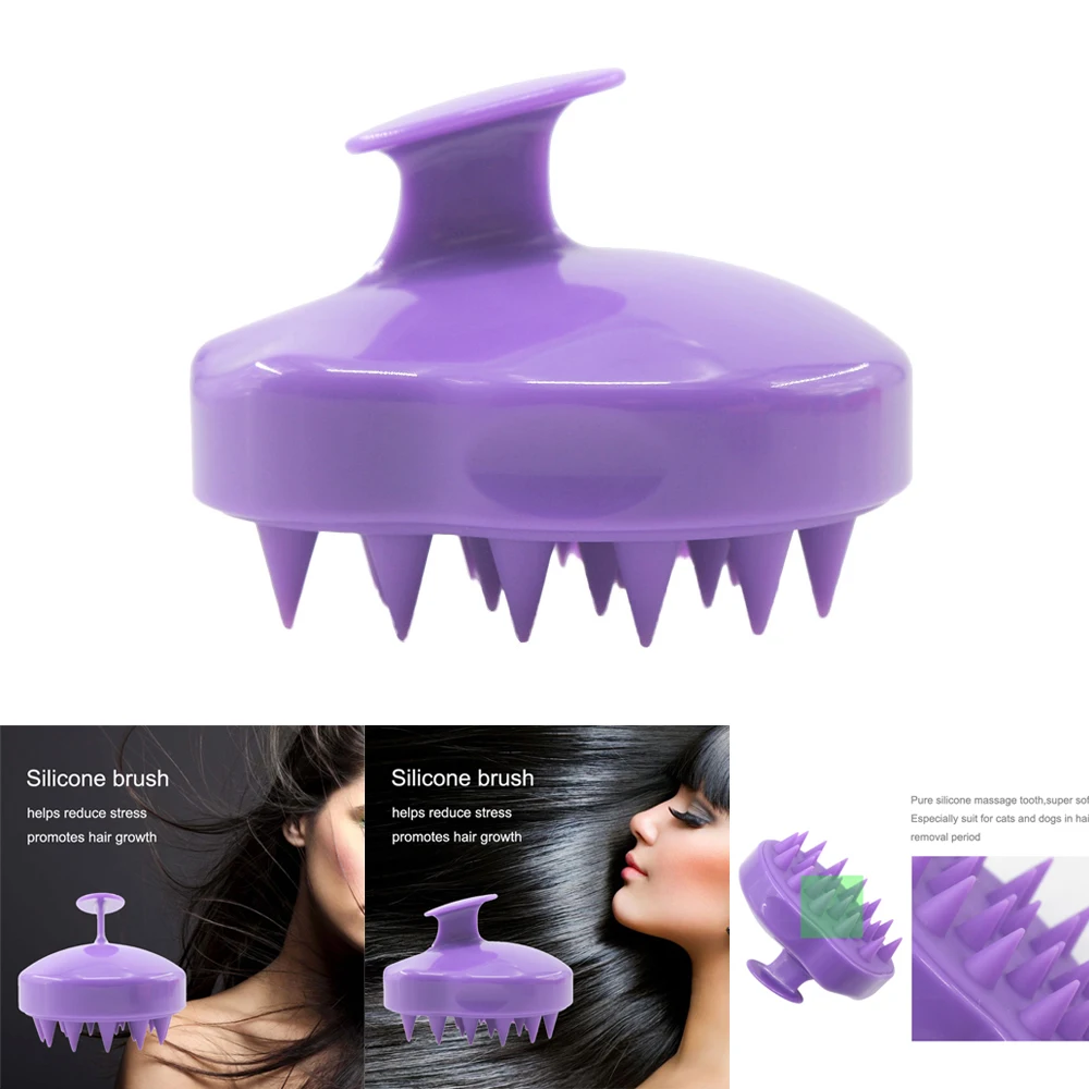 

New Silicone Shampoo Scalp Brush Shower Body Washing Hair Massage Massager Brush Comb