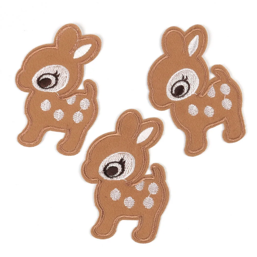 

2PCS cute little deer patches for clothing can be iron on or sew on stickers for children's clothes and pants and shoes