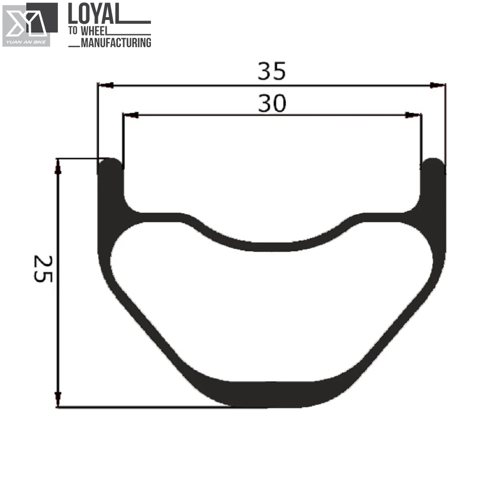 Excellent 26er MTB XC/AM Rim Toray T700 Carbon Rims Hookless 35mm Depth 25mm Width Tubeless For Mountain Bike Bicycle Wheels 0