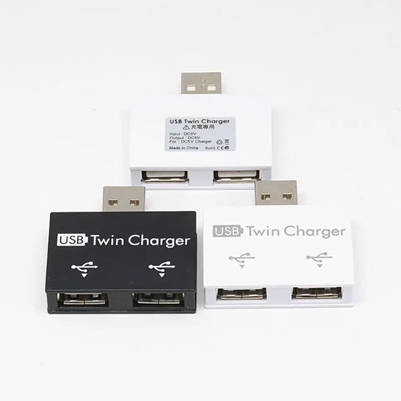 Модный Мини usb-хаб 2 порта USB 2,0 разветвитель зарядное устройство адаптер для мобильного телефона ПК компьютер планшет аксессуары