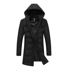 Зимние теплые длинные пуховики мужские с капюшоном теплые парки зимние тренчи хорошее качество мужские толстые теплые длинные Пуховики размер 5XL