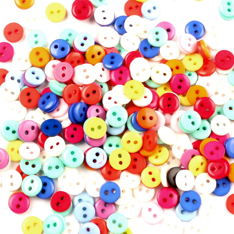 200pcs Mix Lot High Quality Round Resin Button clothes Sewing Scrapbook DIY
