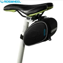 ROSWHEEL Cycling Bike Bag Black Bicycle PU Leather Seat Saddle Rear Bag Quick Release