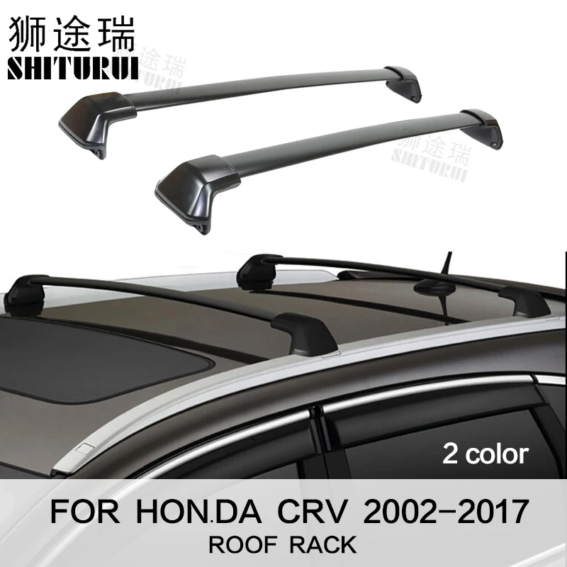 SHITURUI 1 Pair Black Side Rails Car Roof Rack Cross Bars Crossbars for Honda CRV 2002