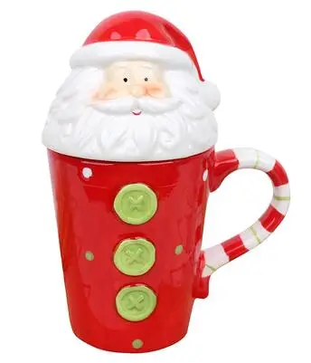Милая Рождественская чашка с рисунком Санта-Клауса, кружка, новогодний подарок для ребенка, кофейная керамическая ложка, чашки, питьевые принадлежности, домашний декор - Цвет: K